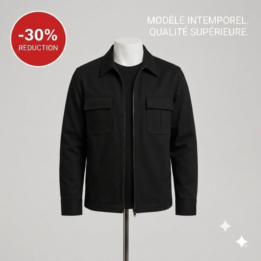 🖤 Surchemise Noire Lookman Classic — Élégance & Caractère | -30% 🔥