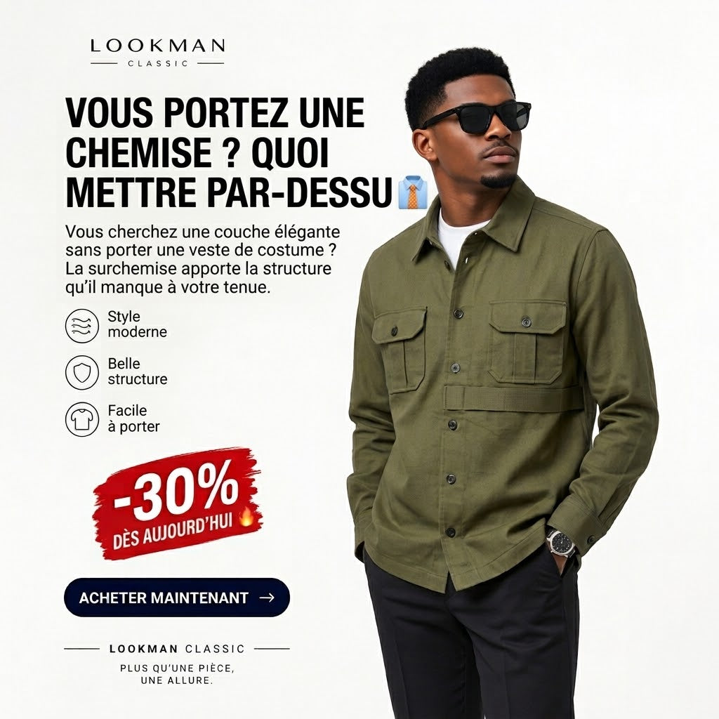🟢 Surchemise Vert Treillis – Lookman Classic | -30% 🔥