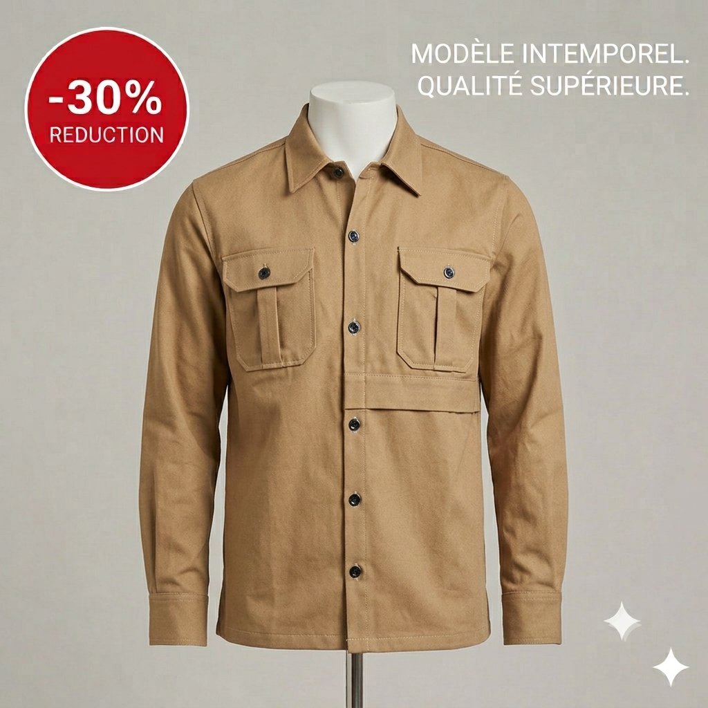 Lookman Classic | Surchemise Premium Sable 🤎 | -30% de Réduction