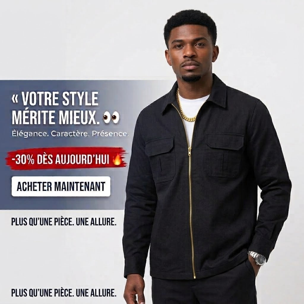 🖤 Surchemise Noire Lookman Classic — Élégance & Caractère | -30% 🔥