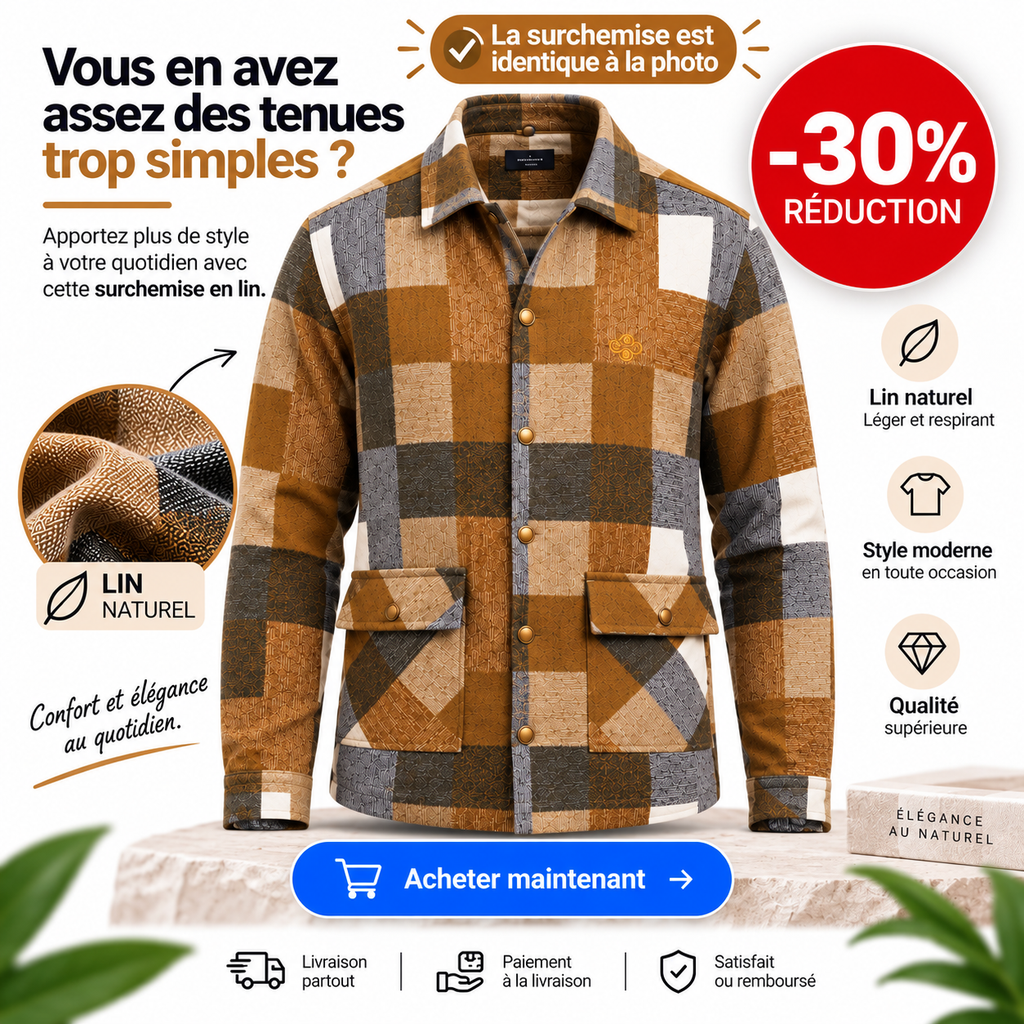 🟤 Lookman Classic | Surchemise en Lin Premium | -30% 🔥